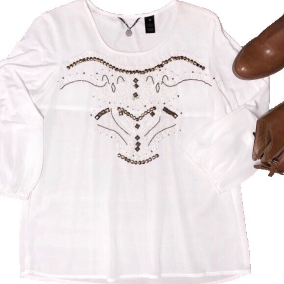 BKE Tops - 🍭3/$15 BKE Boutique Boho White Puff Sleeve Blouse